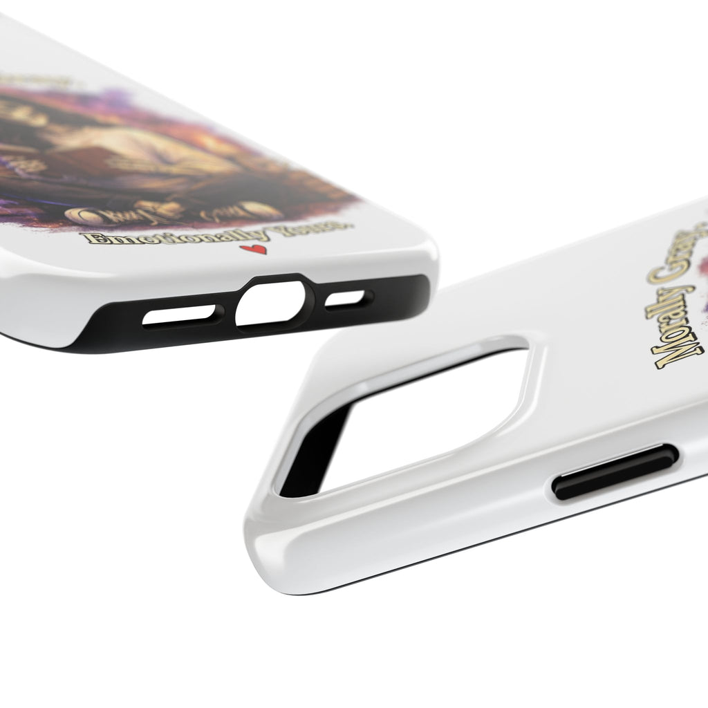 Morally Gray, Emotionally Yours Phone Case — Gothic Skeleton Booklover Protective Case