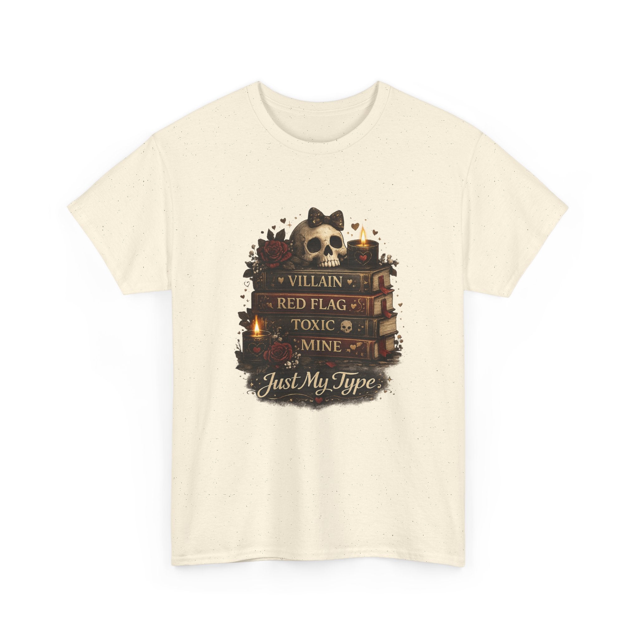 Gothic Skull 'Villain, Red Flag, Toxic, Mine' Graphic Tee