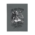 Velveteen Blanket — Gothic Skeleton "He Was Poison, She Drank Anyway" Plush Throw