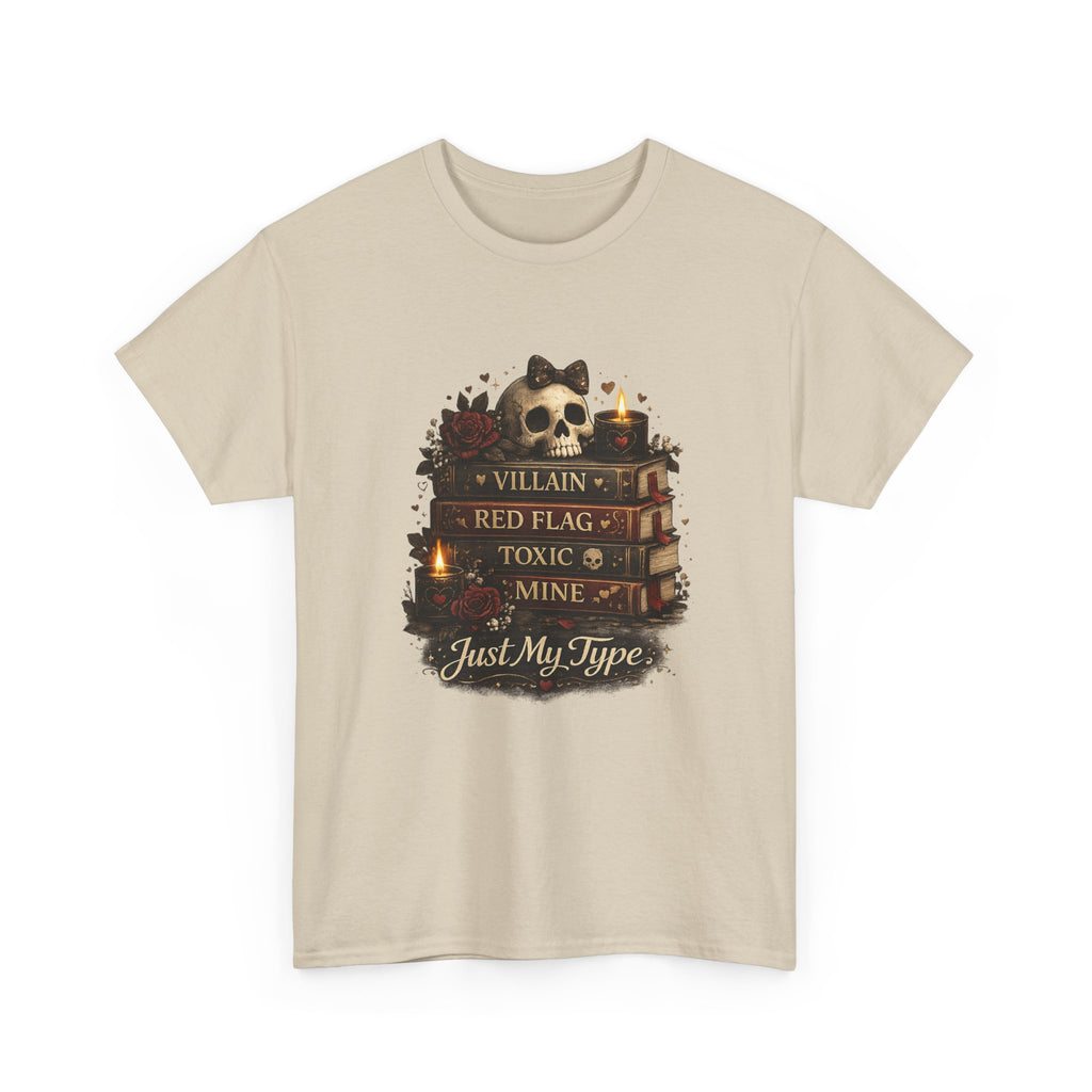 Gothic Skull 'Villain, Red Flag, Toxic, Mine' Graphic Tee