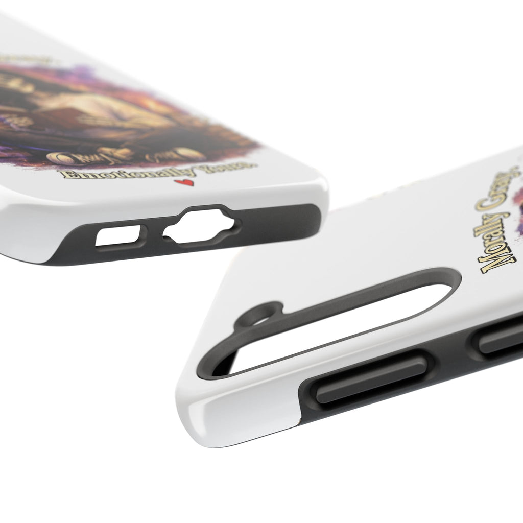 Morally Gray, Emotionally Yours Phone Case — Gothic Skeleton Booklover Protective Case
