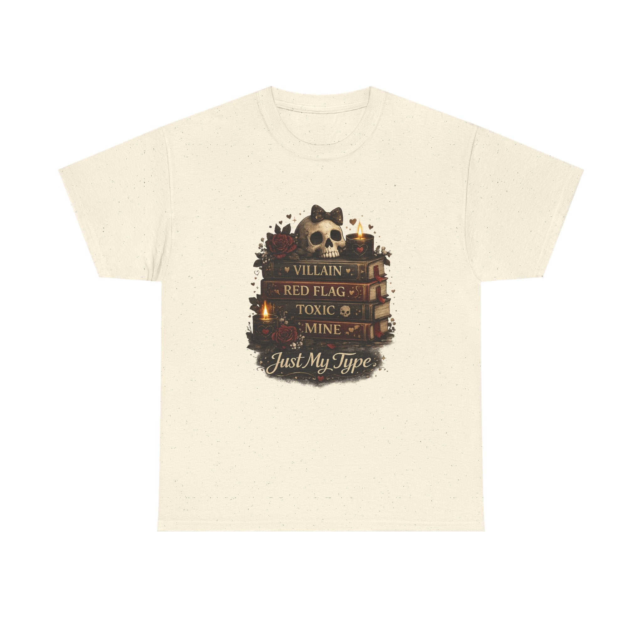Gothic Skull 'Villain, Red Flag, Toxic, Mine' Graphic Tee