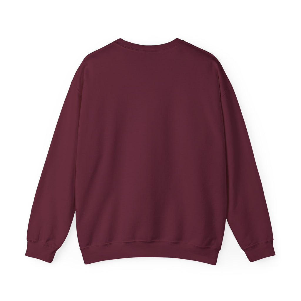 Crewneck Sweatshirt - "Just My Type" Stacked Books & Skull Gothic Design