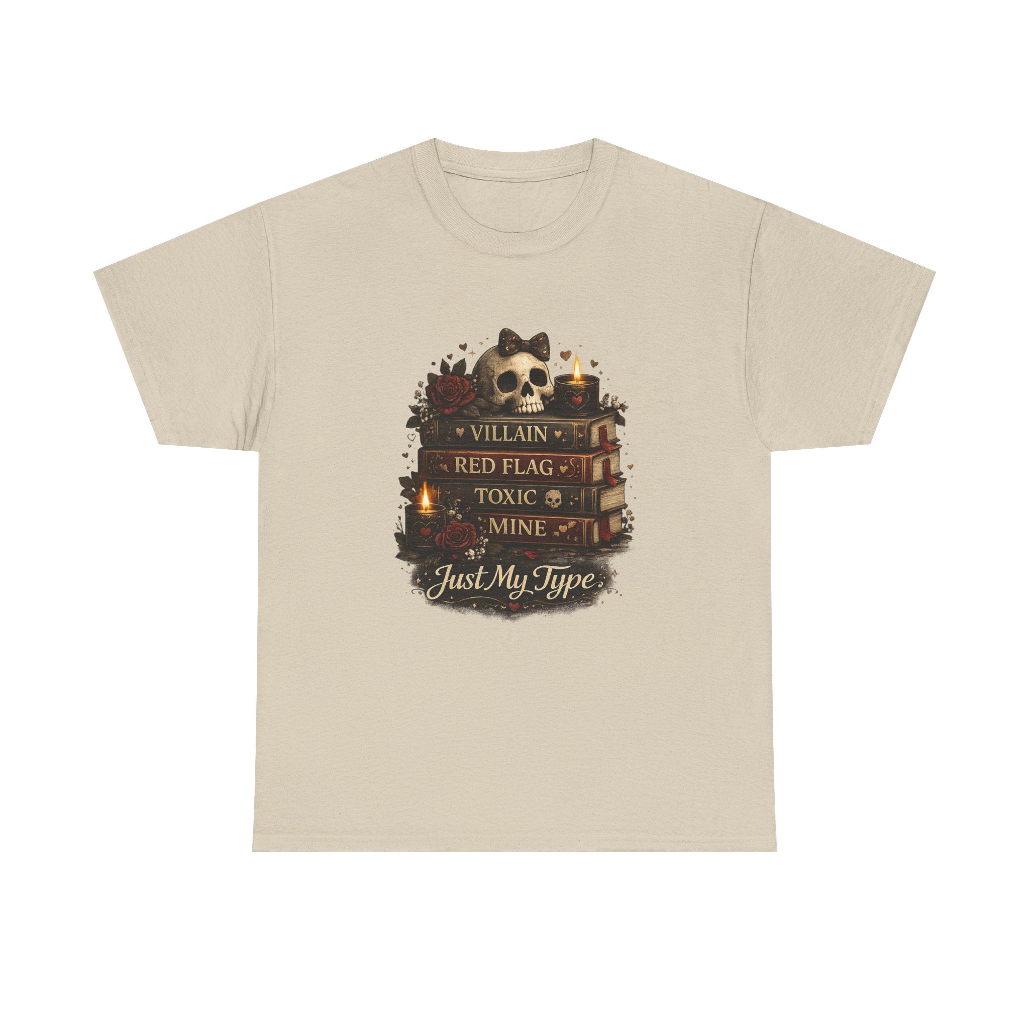 Gothic Skull 'Villain, Red Flag, Toxic, Mine' Graphic Tee