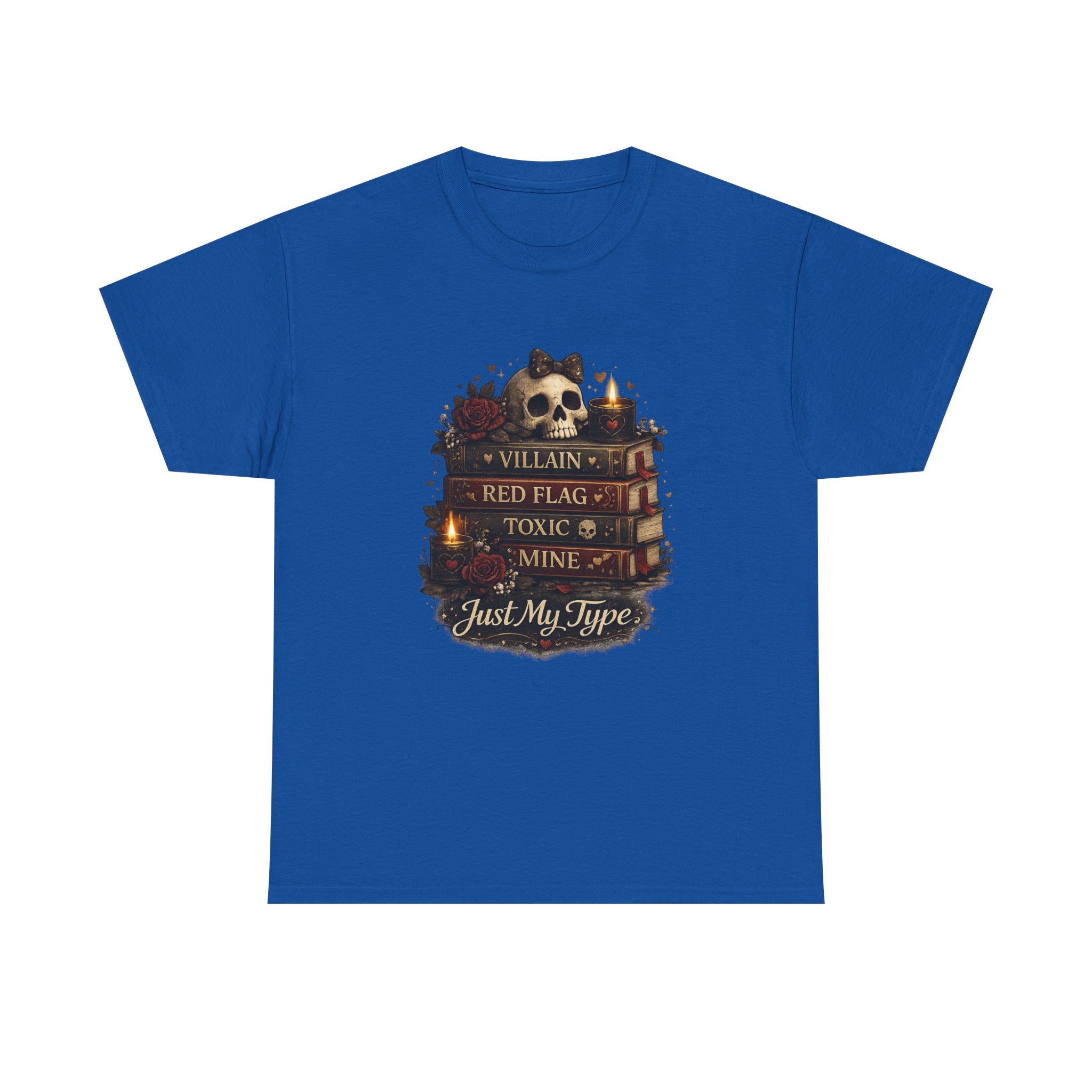 Gothic Skull 'Villain, Red Flag, Toxic, Mine' Graphic Tee