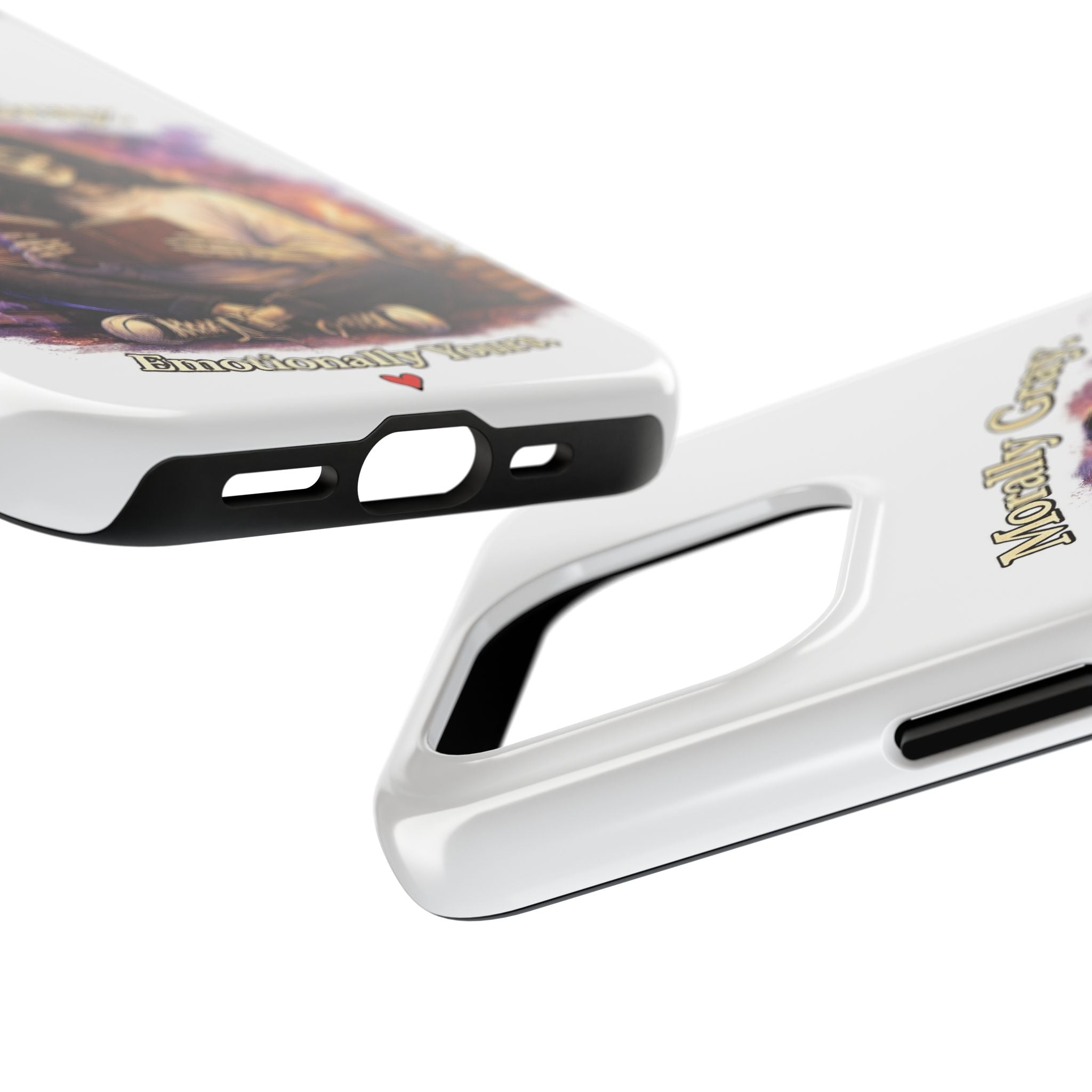 Morally Gray, Emotionally Yours Phone Case — Gothic Skeleton Booklover Protective Case