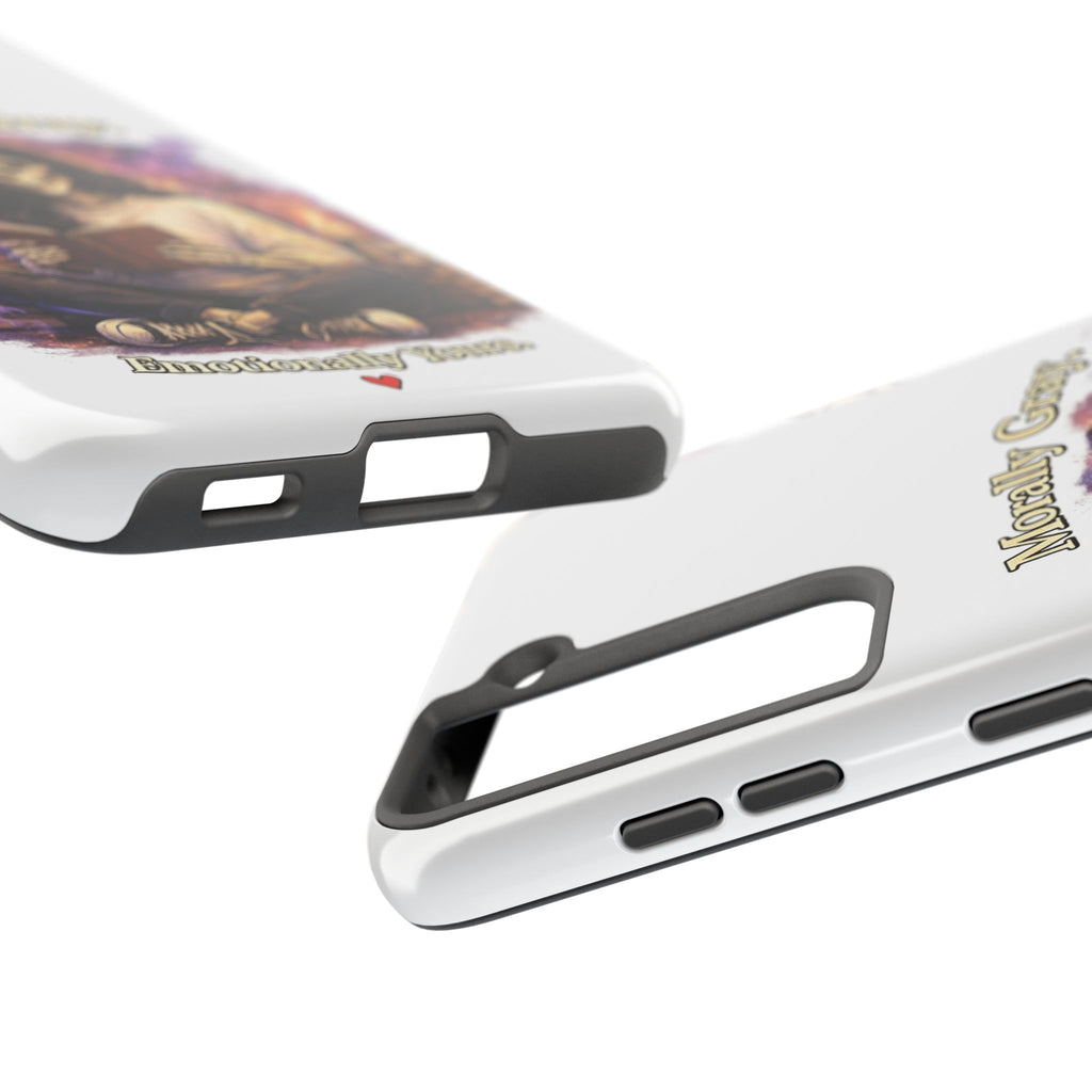 Morally Gray, Emotionally Yours Phone Case — Gothic Skeleton Booklover Protective Case