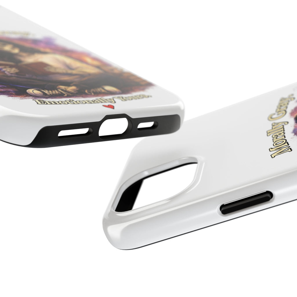 Morally Gray, Emotionally Yours Phone Case — Gothic Skeleton Booklover Protective Case