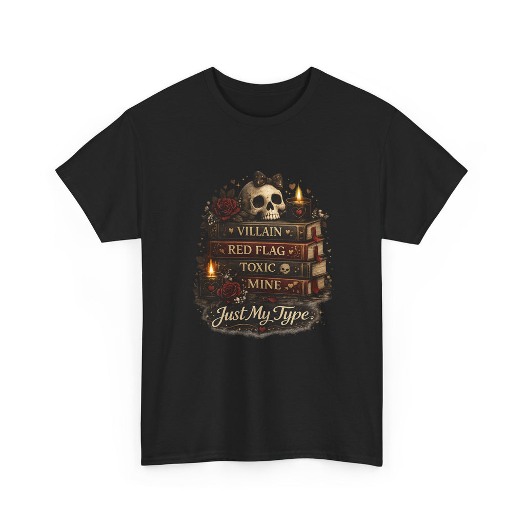 Gothic Skull 'Villain, Red Flag, Toxic, Mine' Graphic Tee